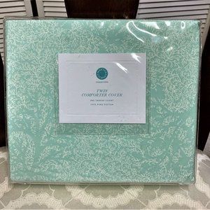Martha Stewart Collection Twin Comforter Cover ' Coral Spray' 100% cotton - 3…